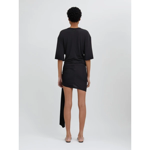 Christopher Esber Side Cowl Waist Tee in Black | T-shirts | Coveti