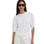 Christopher Esber Side Cowl Waist Tee in Milk | T-shirts | Coveti