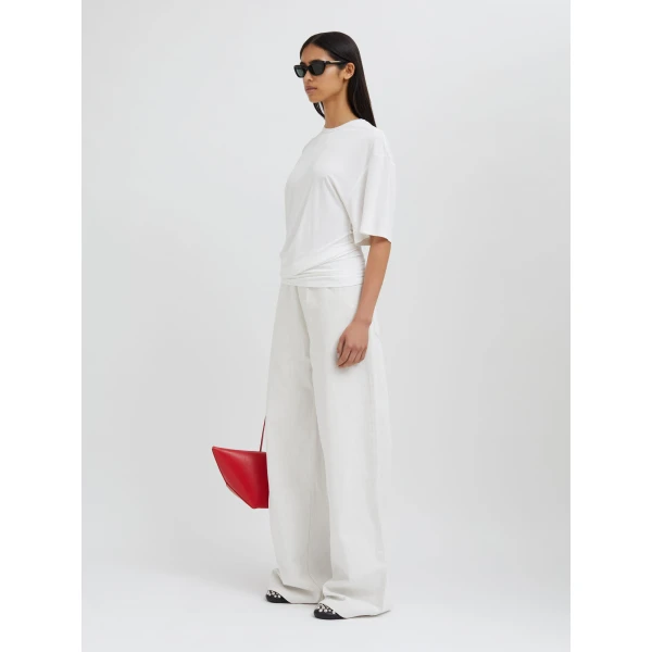Christopher Esber Side Cowl Waist Tee in Milk | T-shirts | Coveti