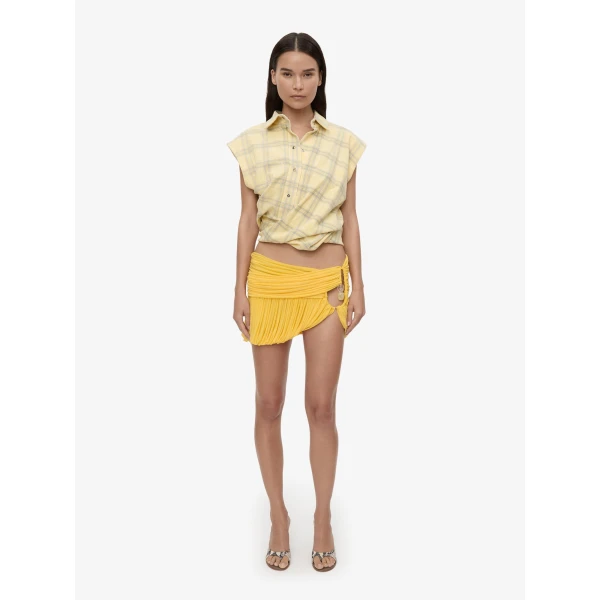 Christopher Esber Sleeveless Tornado Shirt in Sun Faded Flannel | Shirts | Coveti