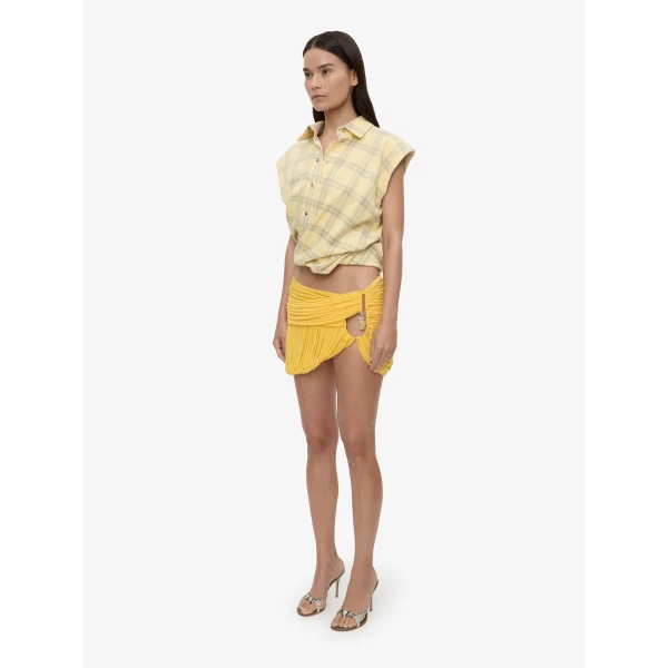 Christopher Esber Sleeveless Tornado Shirt in Sun Faded Flannel | Shirts | Coveti