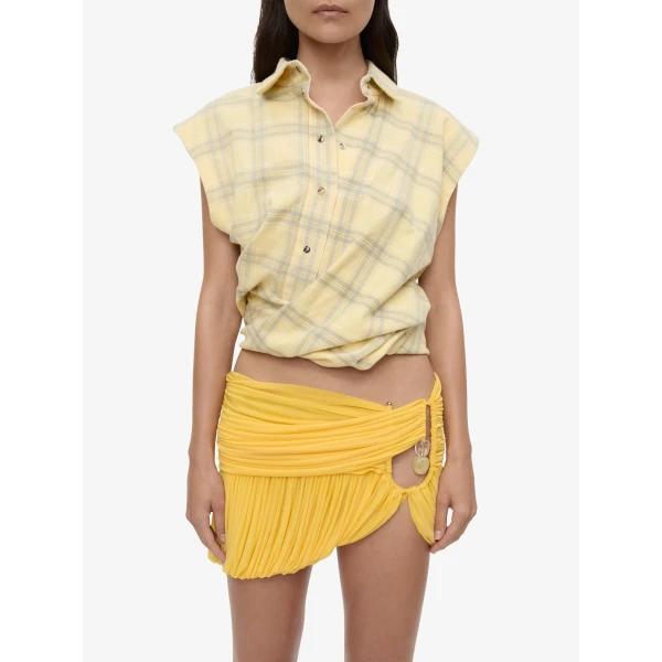 Christopher Esber Sleeveless Tornado Shirt in Sun Faded Flannel | Shirts | Coveti