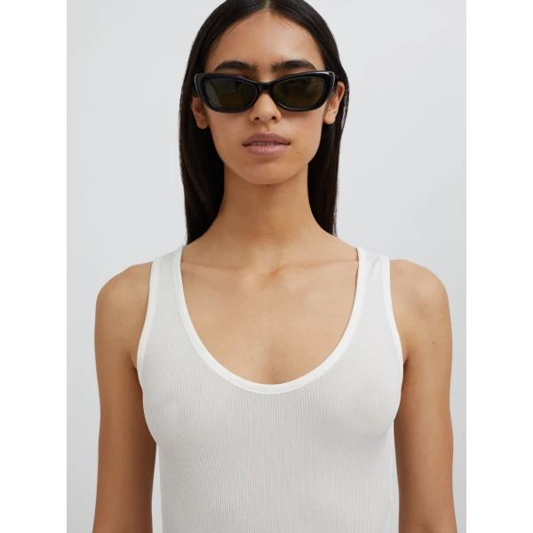 Christopher Esber Sonora Tank Bodysuit in White | Bodysuit | Coveti