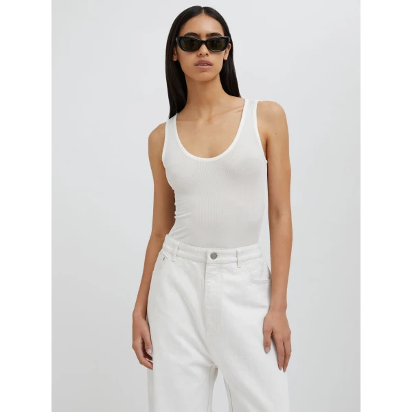 Christopher Esber Sonora Tank Bodysuit in White | Bodysuit | Coveti