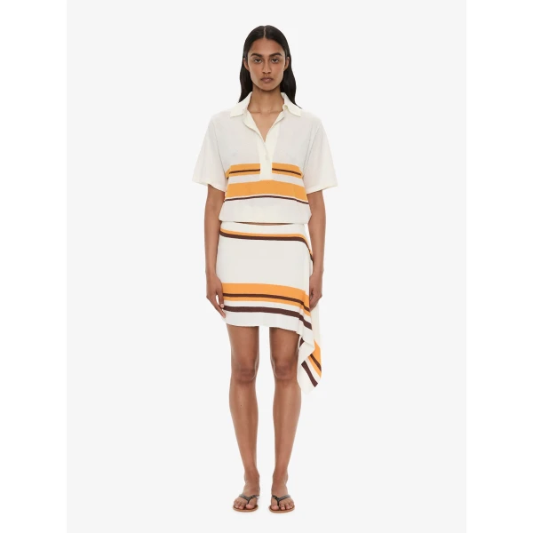 Christopher Esber Stripe Knit Clean Polo in Solaris Stripe | Sweaters | Coveti