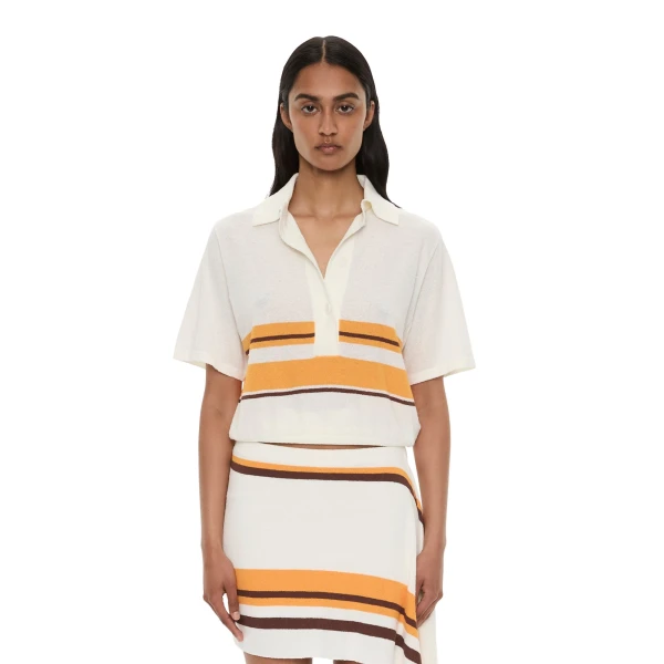 Stripe Knit Clean Polo in Solaris Stripe