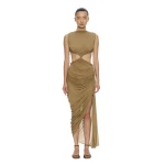 Christopher Esber Theia Separation Dress in Khaki | Maxi Dresses | Coveti