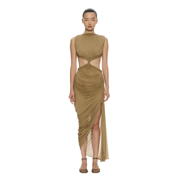 Theia Separation Dress in Khaki