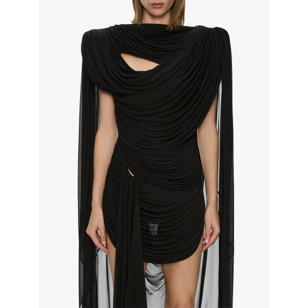 Christopher Esber Torrent Draped Mini Dress in Black | Mini Dresses | Coveti