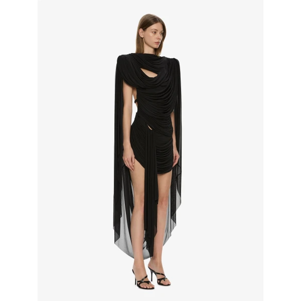 Christopher Esber Torrent Draped Mini Dress in Black | Mini Dresses | Coveti