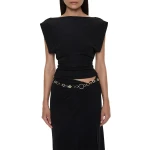Christopher Esber Tortoise Chain Link Tank in Black | Sleeveless | Coveti