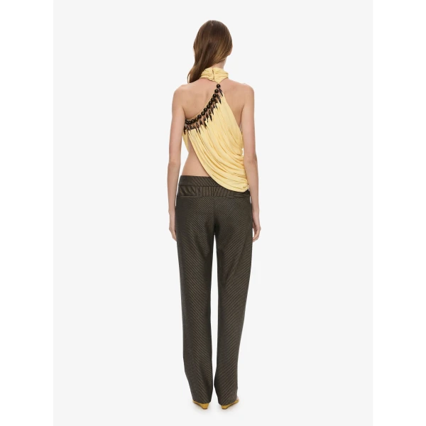 Christopher Esber Tortoise Droplet Halter Top in Butter | Sleeveless | Coveti