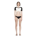Christopher Esber Tucked Ringer Jersey Tee in Black White | T-shirts | Coveti