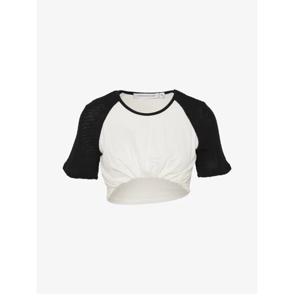 Christopher Esber Tucked Ringer Jersey Tee in Black White | T-shirts | Coveti