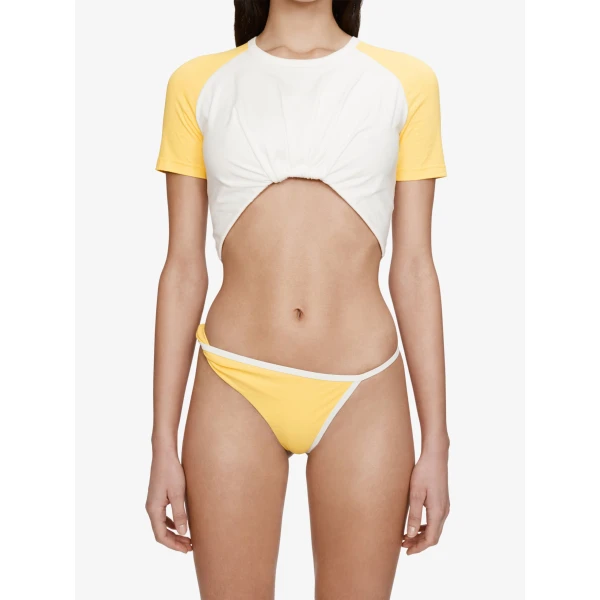Christopher Esber Tucked Ringer Jersey Tee in Zest White | T-shirts | Coveti