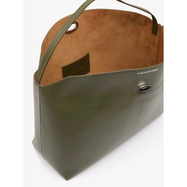 Christopher Esber Turnlock Grande Shoulder Bag in Kombu | Shoulder & Crossbody Bags | Coveti
