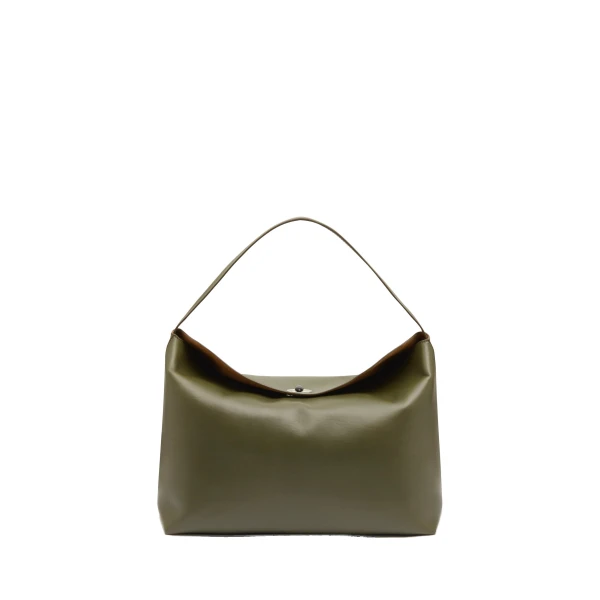 Christopher Esber Turnlock Grande Shoulder Bag in Kombu | Shoulder & Crossbody Bags | Coveti