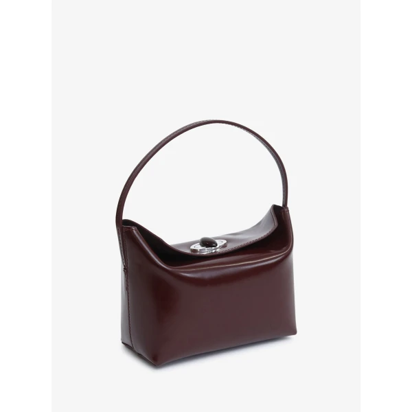 Christopher Esber Turnlock Polished Mini Bag in Barolo | Mini Bags | Coveti