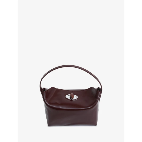 Christopher Esber Turnlock Polished Mini Bag in Barolo | Mini Bags | Coveti