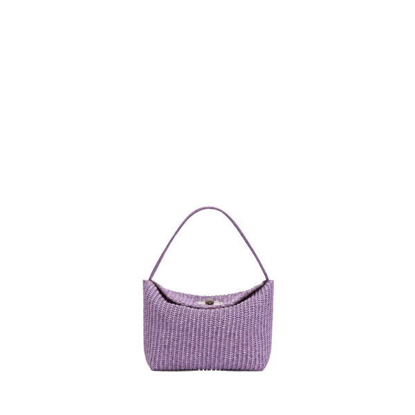 Christopher Esber Turnlock Raffia Mini Bag in Chalky Pink | Mini Bags | Coveti