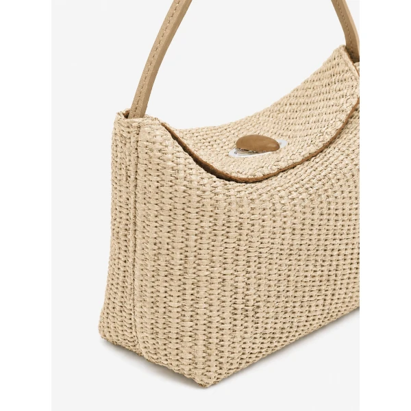 Christopher Esber Turnlock Raffia Mini Bag in Natural | Mini Bags | Coveti