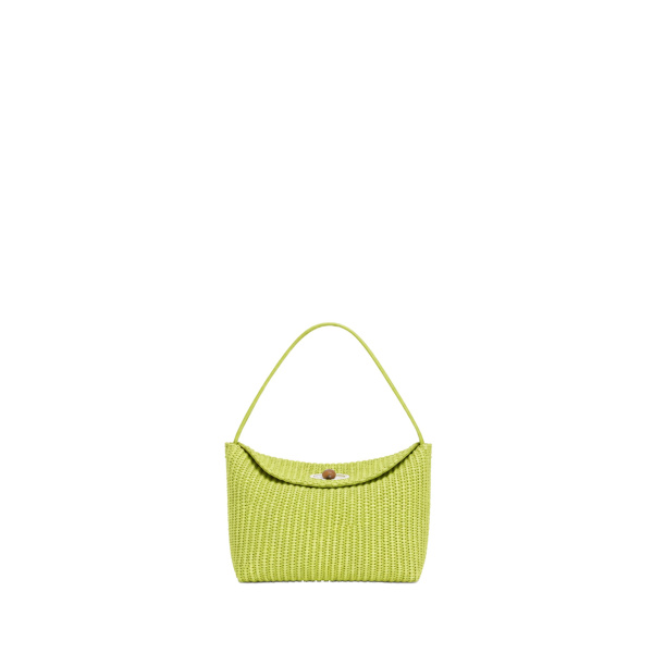 Turnlock Raffia Mini Bag in Verde