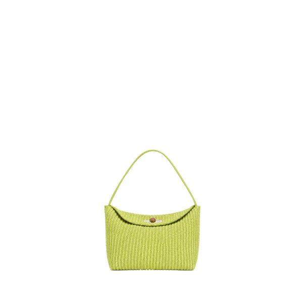 Turnlock Raffia Mini Bag in Verde
