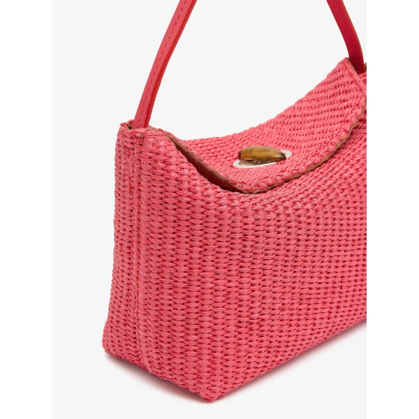 Christopher Esber Turnlock Raffia Mini Bag in Watermelon | Mini Bags | Coveti