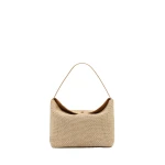 Christopher Esber Turnlock Raffia Shoulder Bag in Natural | Shoulder & Crossbody Bags | Coveti