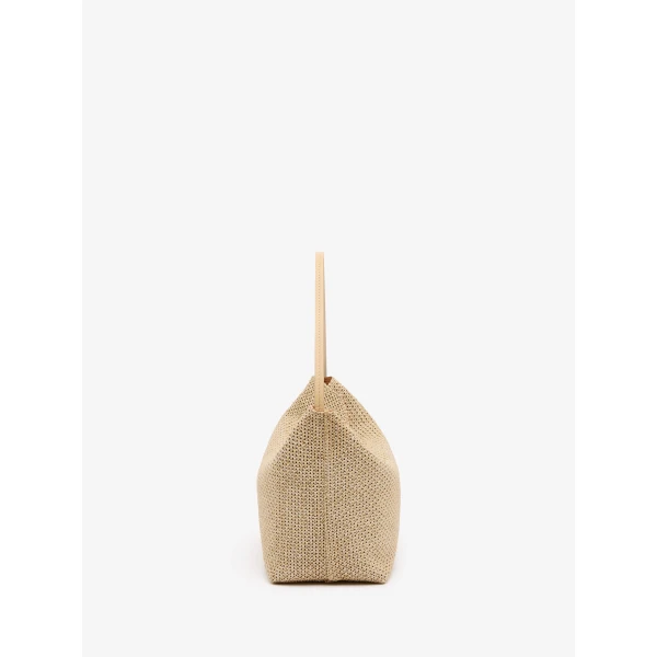 Christopher Esber Turnlock Raffia Shoulder Bag in Natural | Shoulder & Crossbody Bags | Coveti