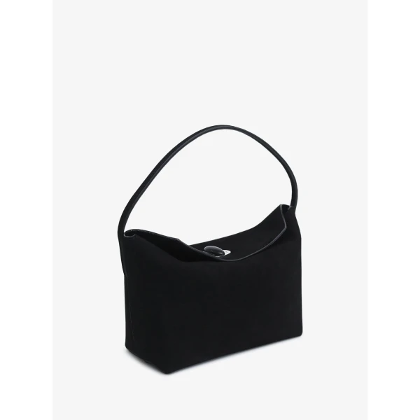 Christopher Esber Turnlock Suede Mini Bag in Black | Mini Bags | Coveti