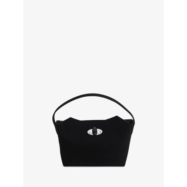 Christopher Esber Turnlock Suede Mini Bag in Black | Mini Bags | Coveti