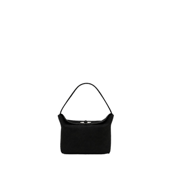 Turnlock Suede Mini Bag in Black