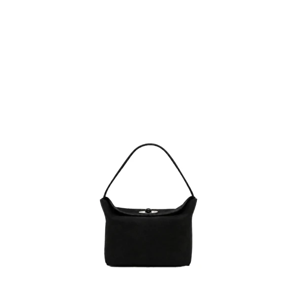 Turnlock Suede Mini Bag in Black