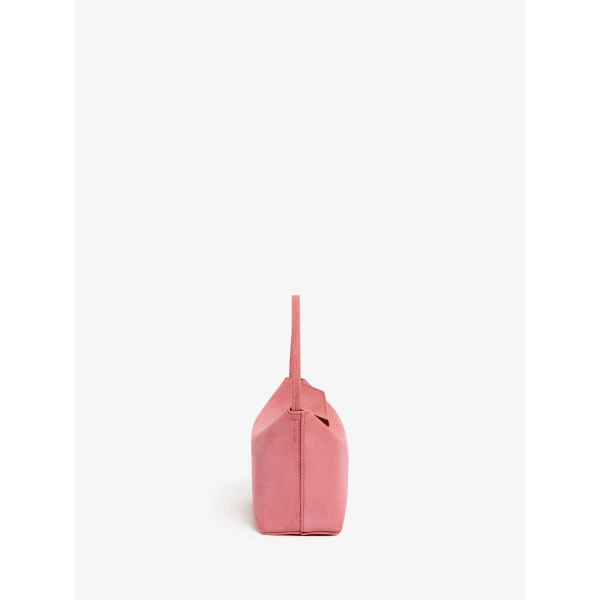 Christopher Esber Turnlock Suede Mini Bag in Bubblegum | Mini Bags | Coveti