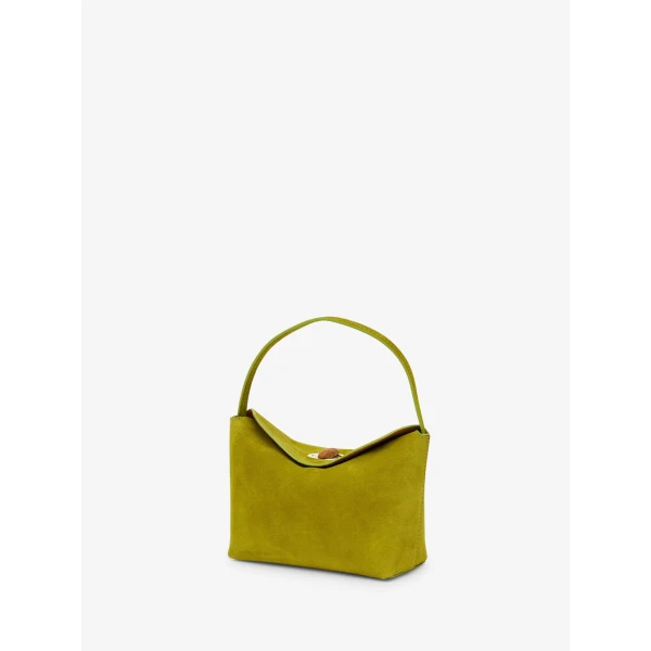 Christopher Esber Turnlock Suede Mini Bag in Chartreuse | Mini Bags | Coveti