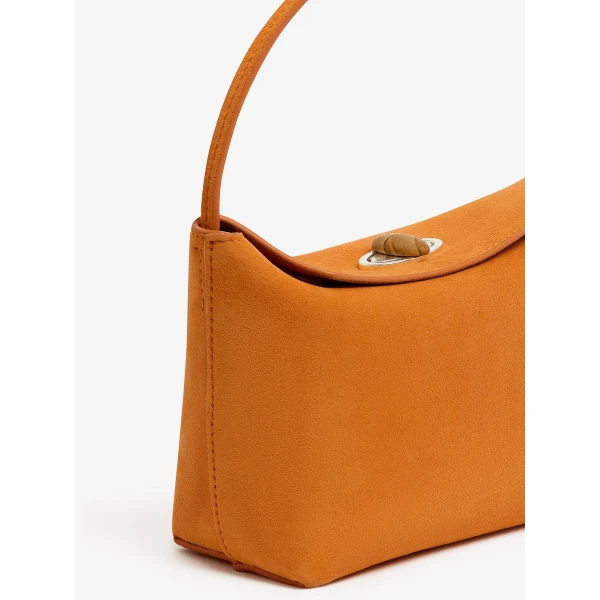 Christopher Esber Turnlock Suede Mini Bag in Orange | Mini Bags | Coveti