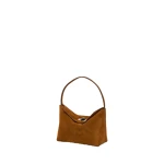 Christopher Esber Turnlock Suede Mini Bag in Russet | Mini Bags | Coveti