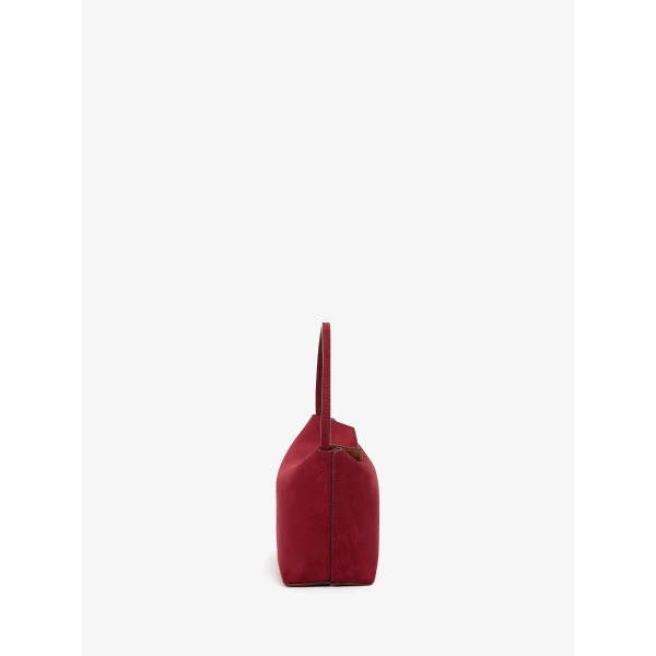 Christopher Esber Turnlock Suede Mini Bag in Wine | Mini Bags | Coveti