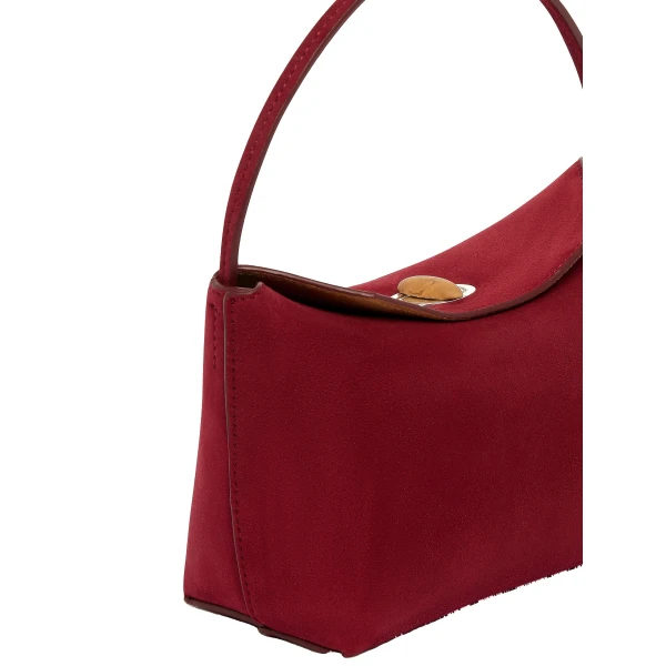 Christopher Esber Turnlock Suede Mini Bag in Wine | Mini Bags | Coveti