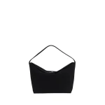 Christopher Esber Turnlock Suede Shoulder Bag in Black | Shoulder & Crossbody Bags | Coveti
