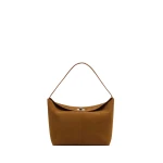 Christopher Esber Turnlock Suede Shoulder Bag in Russet | Shoulder & Crossbody Bags | Coveti