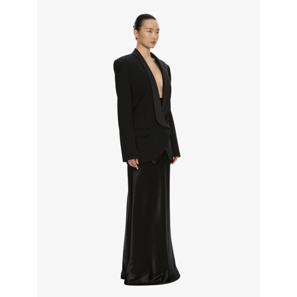 Christopher Esber Tuxedo Contrast Wool Blazer in Black | Blazers | Coveti