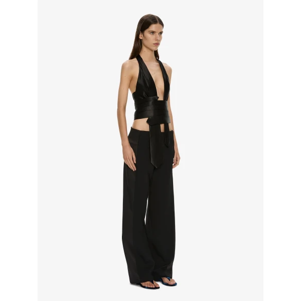 Christopher Esber Tuxedo Contrast Wool Trouser in Black | Pants | Coveti