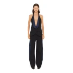 Christopher Esber Tuxedo Contrast Wool Trouser in Black Ink | Pants | Coveti