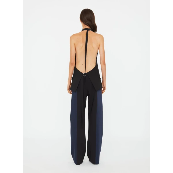 Christopher Esber Tuxedo Contrast Wool Trouser in Black Ink | Pants | Coveti