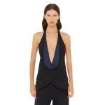 Christopher Esber Tuxedo Contrast Wool Vest in Black Ink | Vests | Coveti
