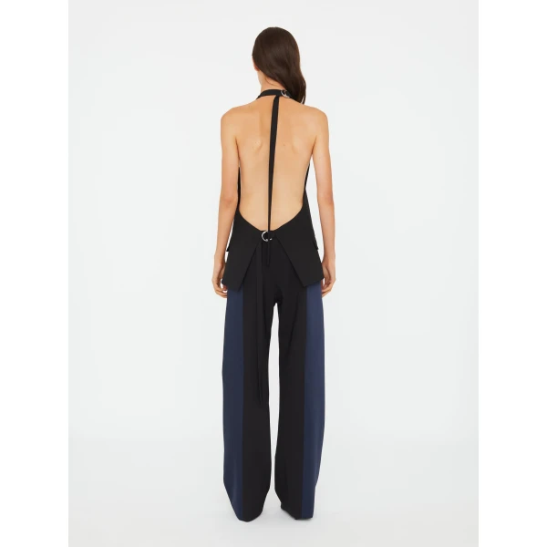 Christopher Esber Tuxedo Contrast Wool Vest in Black Ink | Vests | Coveti