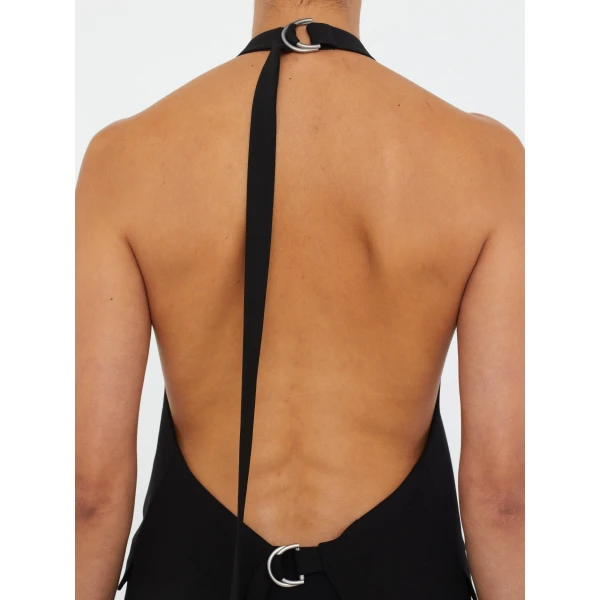 Christopher Esber Tuxedo Contrast Wool Vest in Black Ink | Vests | Coveti
