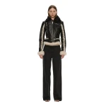 Christopher Esber Tyler Shearling Biker Jacket in Black Cream | Shearling Jackets | Coveti